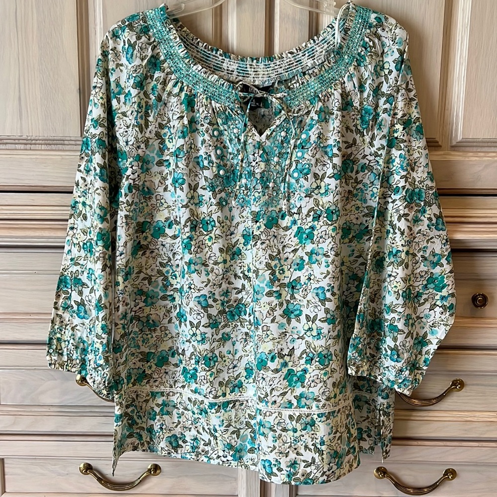 NWT Floral cotton blouse by Intro